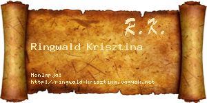 Ringwald Krisztina névjegykártya